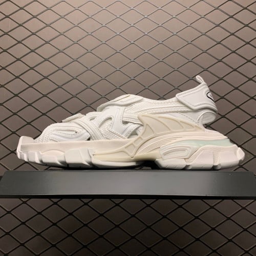 Balenciaga track logo sandals white