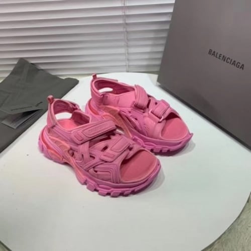 Balenciaga track logo sandals pink