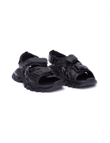 Balenciaga track logo sandals Black