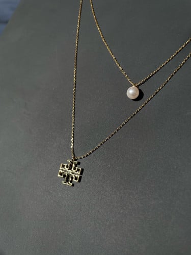 Tory Burch necklace gold تسليم فوري