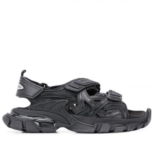 Balenciaga track logo sandals Black