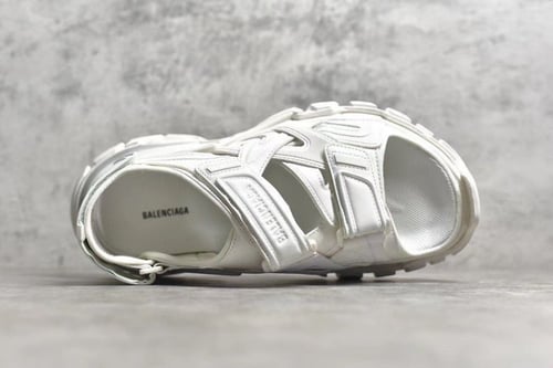 Balenciaga track logo sandals white
