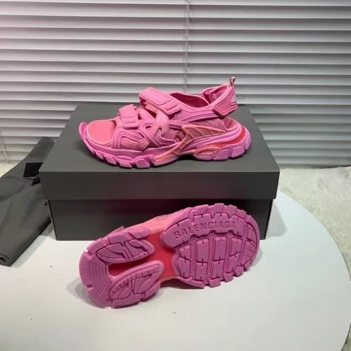 Balenciaga track logo sandals pink