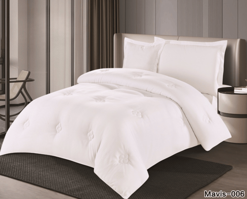 مفرش فندقي مايكروفايبر فاخر بنقوش ناعمة – 4 قطع