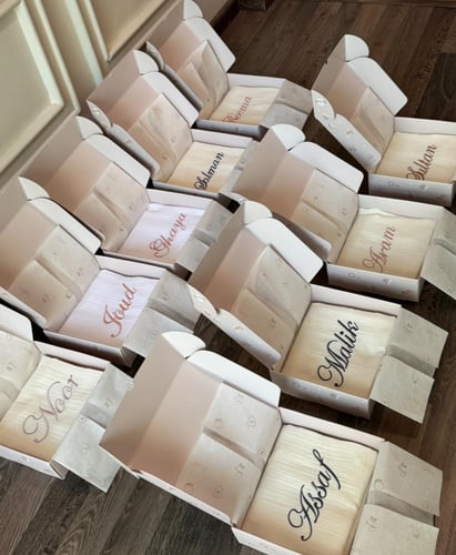 غطاء موسلين مع تطريز الاسم