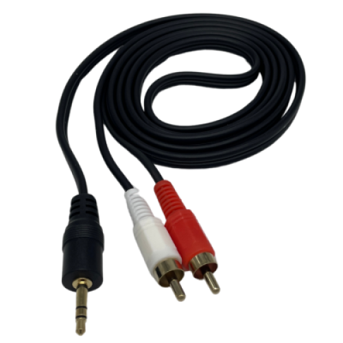 سلك جاك 3.5MM ذكر إلى خطين RCA ذكر أسود هايد 215 ص...