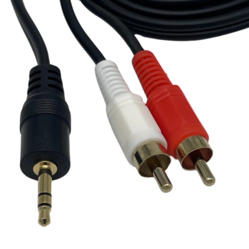 سلك جاك 3.5MM ذكر إلى خطين RCA ذكر أسود هايد 215 ص...