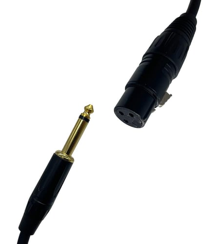 سلك مايك XLR أنثى إلى جاك TS ذكر أسود 3 متر