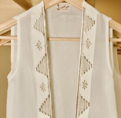 My son's Sadr, white, with silver embroidery