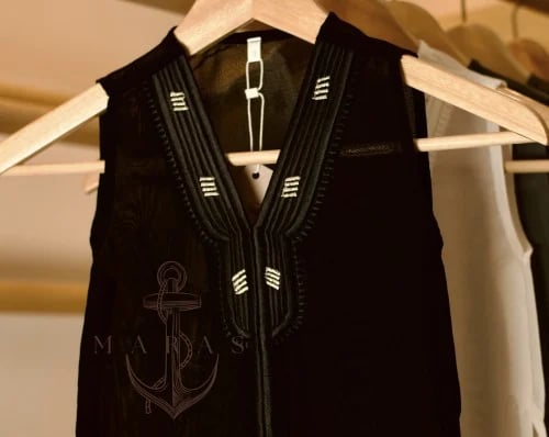 Black boys' Sadria with silver embroidery