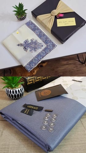 هدايا رجاليه شماغ كشميري رجالي مع قماش ثوب رجالي