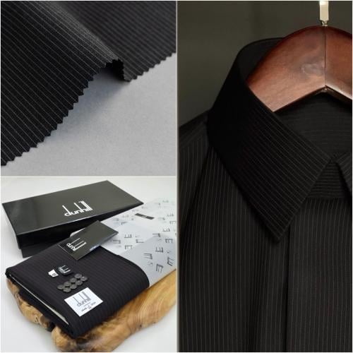 قماش اسود ملكي مخطط خفيف