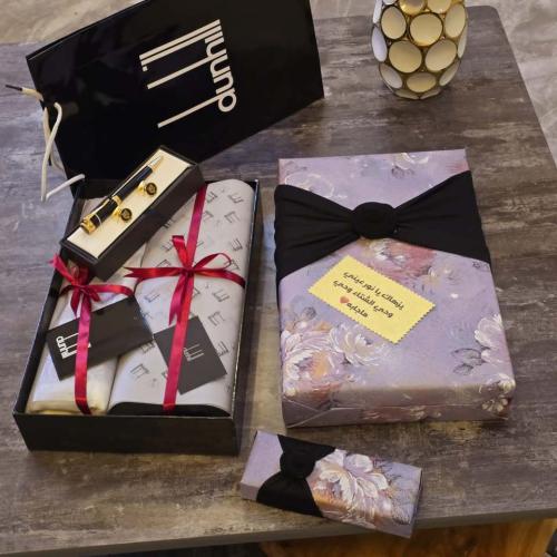 هدايا شال شتوي كشميري مع قماش ثوب رجالي مع قلم كبك