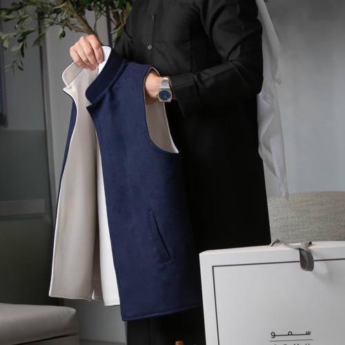 سديري رجالي رسمي كحلي ابيض