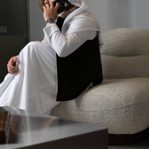 سديري فرو رجالي اسود و بيج