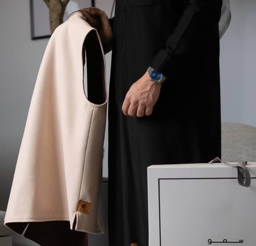 فروه سديري ثوب رجالي شتوي بيج