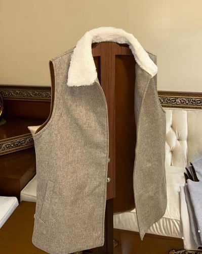 سديري صوف فرو رجالي لون جملي