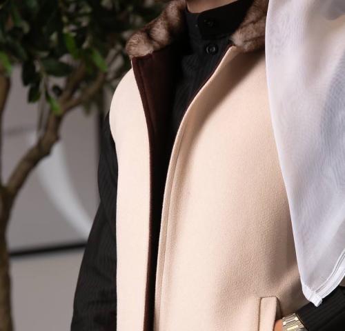 فروه سديري ثوب رجالي شتوي بيج