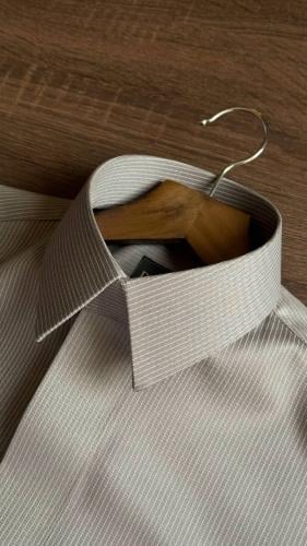 قماش شتوي بيج مقلم رجالي فخم