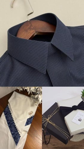 بوكس هدايا رجالي قماش ثوب مع شماع كشميري مطرز