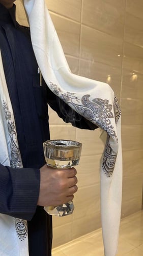 شماغ رجالي كشميري مطرز خياطة 2025