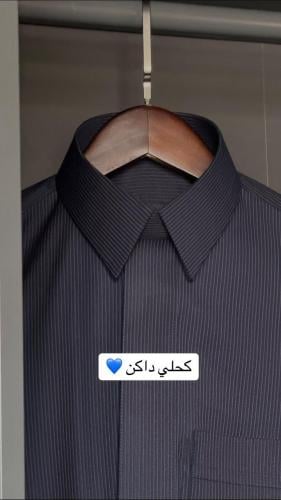 قماش كحلي غامق مقلم شتوي رجالي