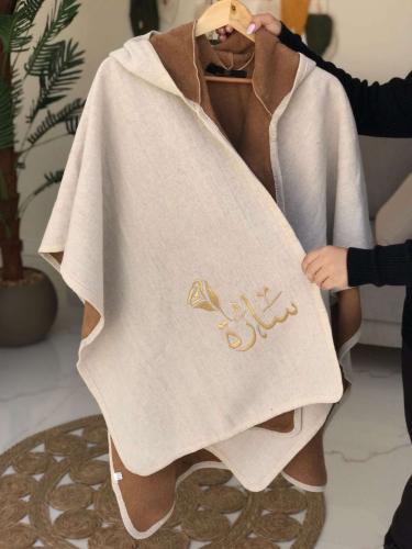 شال نسائيه صوف شتوي بيج فخمه