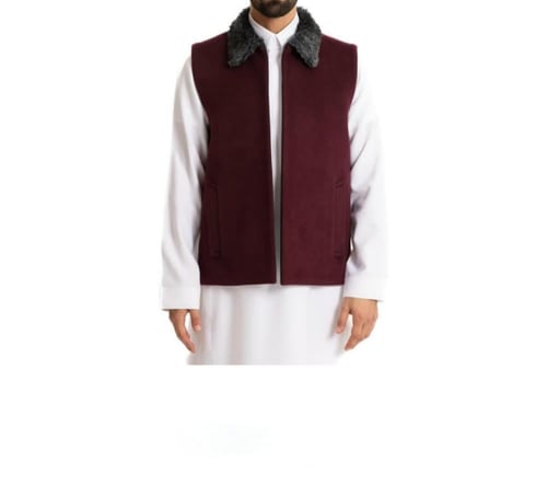 سديريه رجاليه فرو صوف بيج