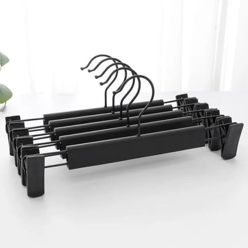 علاقة ملابس بناطيل بلاستيك اسود (12حبه )