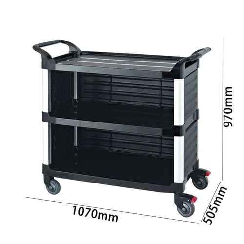 عربية طعام بلاستيك مسكر 3 جهات