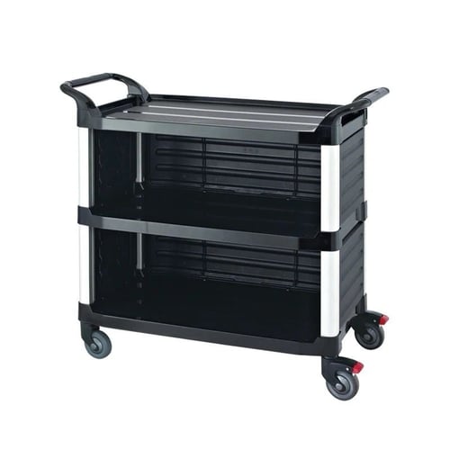 عربية طعام بلاستيك مسكر 3 جهات