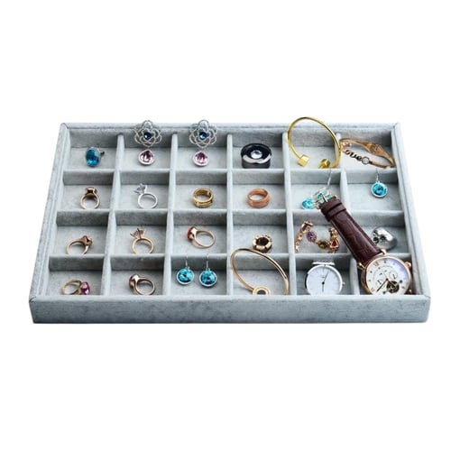 منظم مجوهرات باللون الرمادي ( 24 خانه)