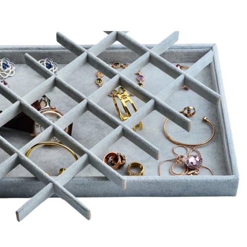 منظم مجوهرات باللون الرمادي ( 24 خانه)