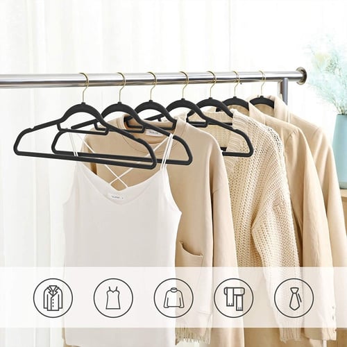 علاقة مخمل اسود رأس ذهبي (12 حبه)