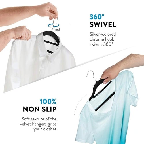 علاقة ملابس مخمل اسود (12حبه)