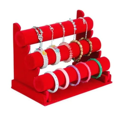 استاند أساور 3 دور مخمل احمر