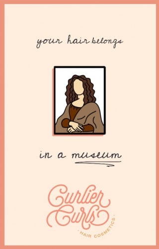 بروش مغناطيس الموناليزا مع الشعر الكرلي بتصميم كير...