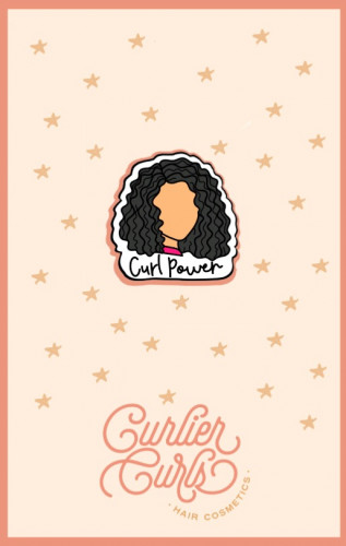 بروش مغناطيس بعبارة "curl power” بتصميم كيرليركرلز...