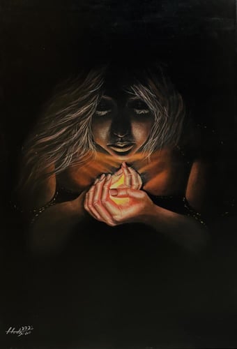 لوحة جدارية بعنوان ( نور )