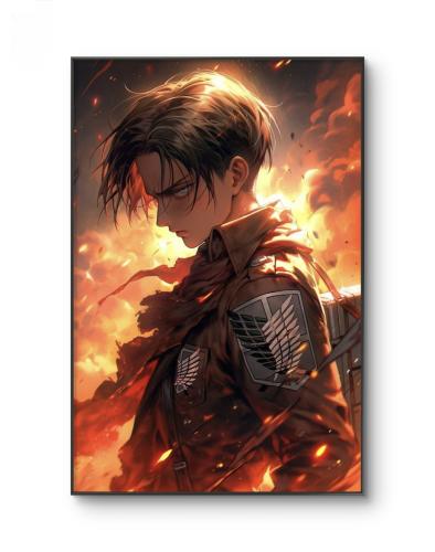 لوحة جدارية انمي هجوم العمالقة ليفاي اكرمان levi a...