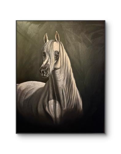 لوحة جدارية اصلية الخيل العربي
