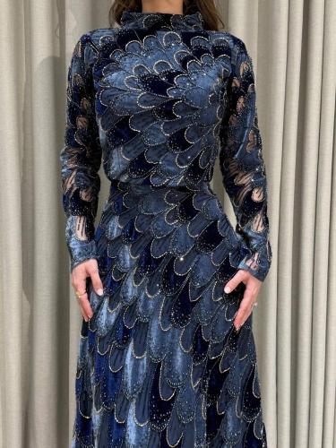 Luxurious navy blue dress