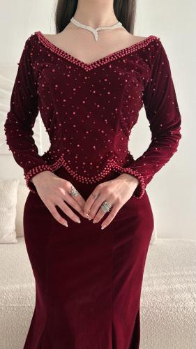 Velvet pearl dress