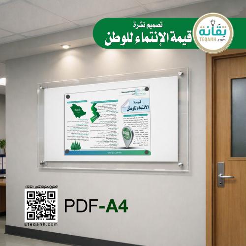 تصميم نشرة قيمة الإنتماء للوطن - PN01QWER346