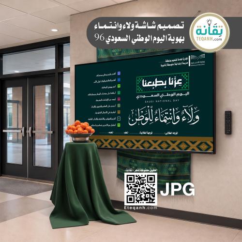 تصميم شاشة ولاء وانتماء - اليوم الوطني السعودي 96...