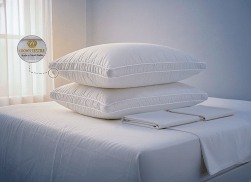 (قطعتين) وسادة بقماش من القطن - محشوة ب1400جم من ا...