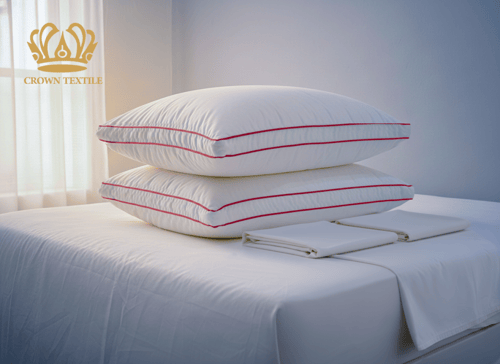 (قطعتين) وسادة بقماش من القطن - محشوة ب1400جم من ا...