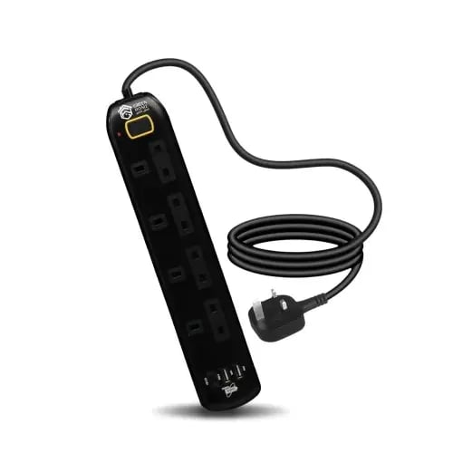 Green Home Power Extension Socket 4 Gang 3 Mtr Cable - Black Color