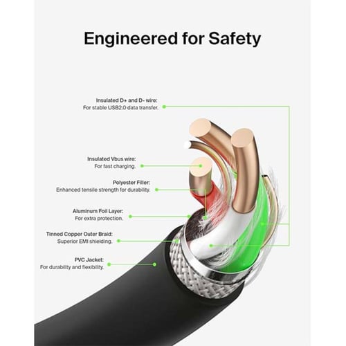 بيلكن كابل Belkin BoostCharge USB-C إلى Lightning...