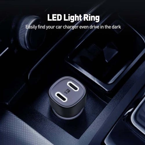 جودا - شاحن سيارة TUBE 45 PD بقوة 45W بمنفذين USB-...